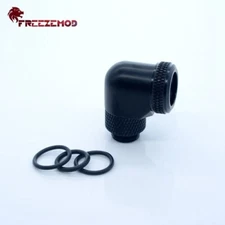 FreezeMod G1/4" 90 Degree 14mm Fitting Compression Rotary Multi-Link Adapter BLK