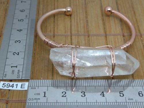 Bracelet reglable avec grosse pointe de quartz en CRISTAL DE ROCHE lithotherapie - Imagen 2 de 4