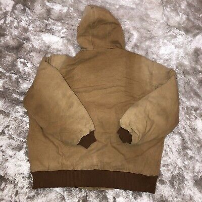 Vintage 1990’s Carhartt USA J140 Union Made Quilted Duck Brown Active  Jacket XL