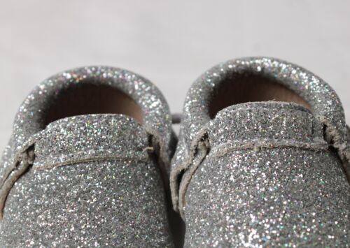 Dash Of Glitter Baby Girl's Glitter Slip On Moccasins LB3 Silver Size 0-3 Months - Picture 3 of 8