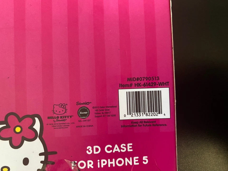 NUEVA Funda Hello Kitty Sanrio 3D para Apple iPhone 5 Cubierta Decorativa Blanca Foto 4 de 4