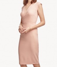 ANN TAYLOR Peach Pink Draped Sheath Dress Sz 4