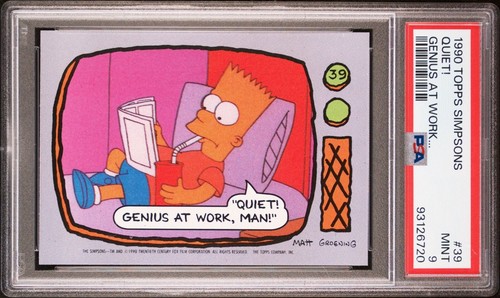 1990 Topps Simpsons - PSA 9 MINT Framed Family Set - 6 Base Cards + 2 Sticker - Bild 12 von 24