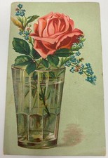 Vintage John M Miller Glass Watch & Revolver With Candy Victorian Trade Card 