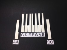 German Piano Keytop, Light Cream no Front, 52mm Head, pick A,B,C,D,E,F,G,AA,CC