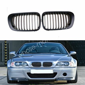 Matte Black Front Kidney Grille For Bmw E46 M3 Coupe 1999 03 Pre Facelift Ebay