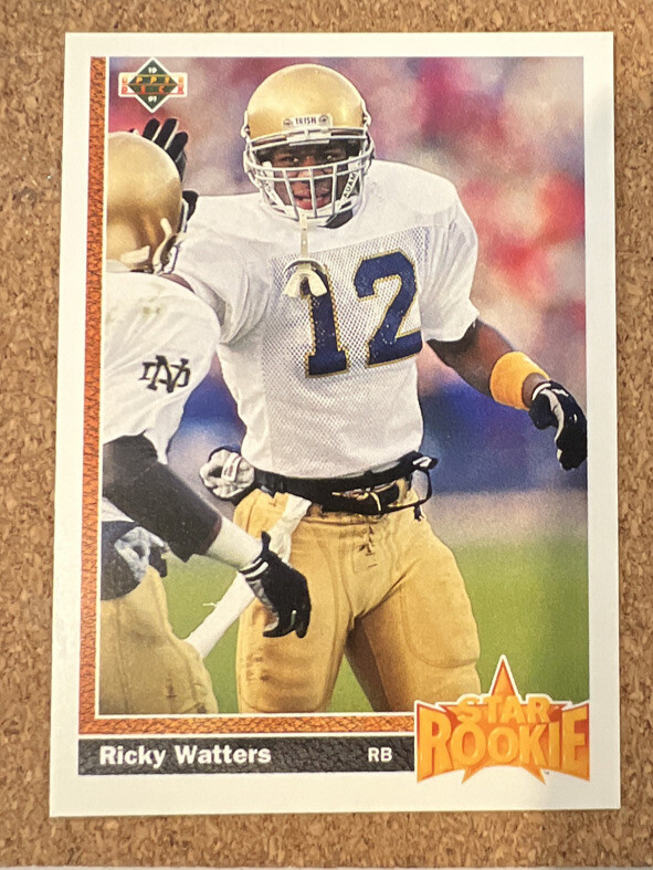 1991 Upper Deck Ricky Watters Star Rookie NFL Card #9