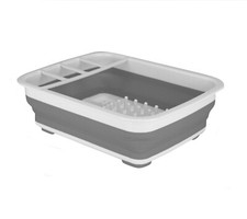 Image of Collapsible Dish Drainer Large Folding Dish Draining Board Cutlery Plates Rack