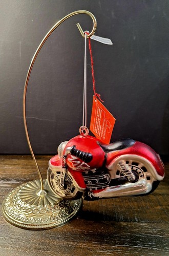 Dept 56 Motorcycle Mercury Glass Ornament New In Box - Picture 2 of 14