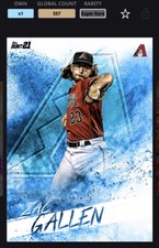 Topps Bunt MLB DIGITAL 2021 Color Splash Blue Base Super Rare Zac Gallen