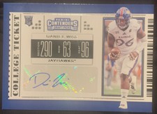 Daniel Wise Kansas Jayhawks Football Panini Rookie Autograph Card Commanders NFL. rookie card picture