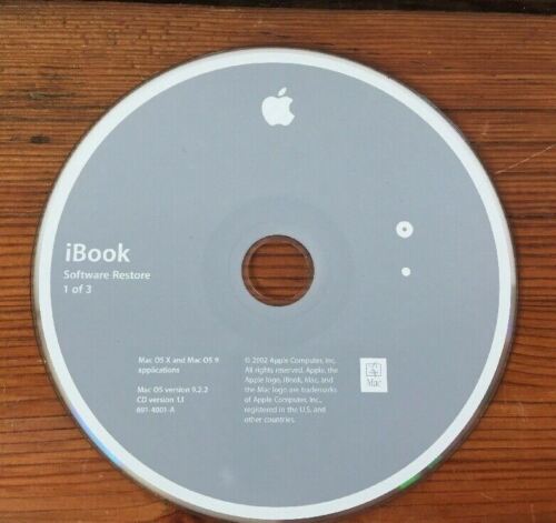 2002 iBook Software Restore Macintosh Mac OS 9.2.2 OSX 10 Programs CD Discs - Picture 3 of 12