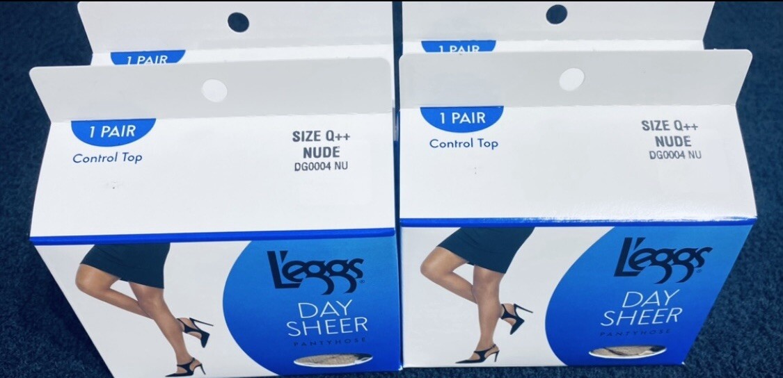 Lot of 4 Leggs Day Sheer Size Q++ Nude Control Top Pantyhose - Picture 2 of 9