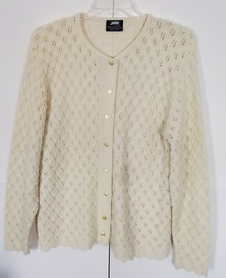 Vintage Jolie New York Women's Knit Button-Up Oatmeal Cardigan