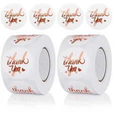 1000Pcs 1.5" Thank You Stickers Labels with Gold Foil Design for Small Business