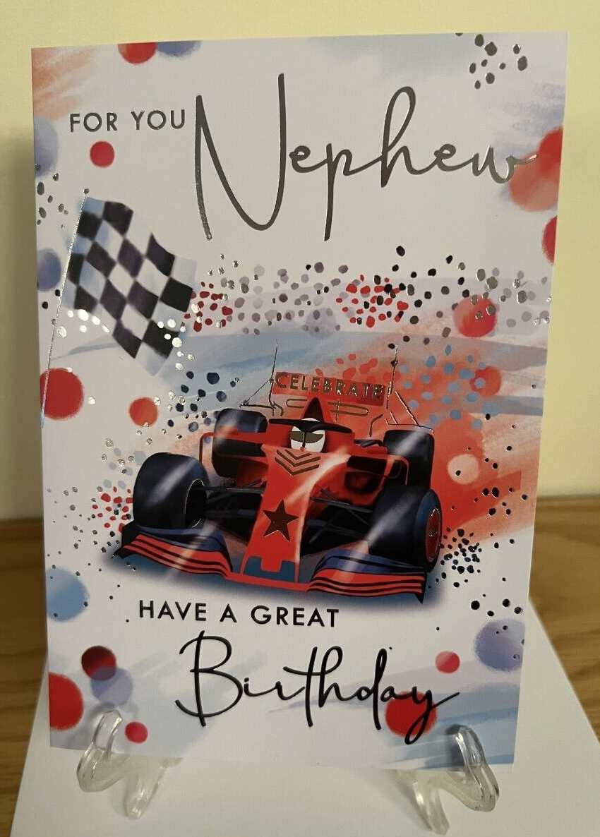 For You Nephew Have A Great Birthday Card - Foil Finish -  Party Celebration