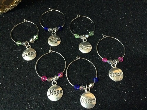 Wine Glass Charms - Set of 6 - Hopes and Dreams - Picture 3 of 5