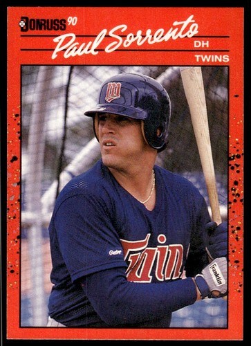1990 Donruss Baseball Card Paul Sorrento Rookie Minnesota Twins #626 - 第 1/2 張圖片