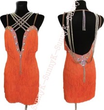 jz Handmade Women Samba costumes Swing Salsa Rumba Latin Dance Dress RHYTHM