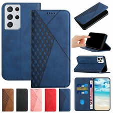 Rhombus Leather Flip Wallet Phone Case For Google Motorola OPPO Xiaomi Redmi