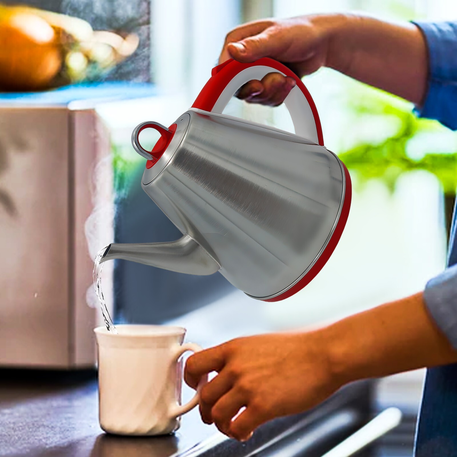 KKTX Bollitore Elettrico (per Acqua Calda, tè o caffè, 5L, ebollizione Veloce, Acciaio Inossidabile Grande capacità, Becco di versamento Perfetto