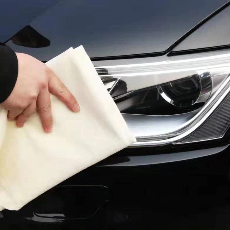 Car Cleaning Cloth Washing Absorbent Drying Shammy Towel Natural Chamois Leather - Image 2 of 4