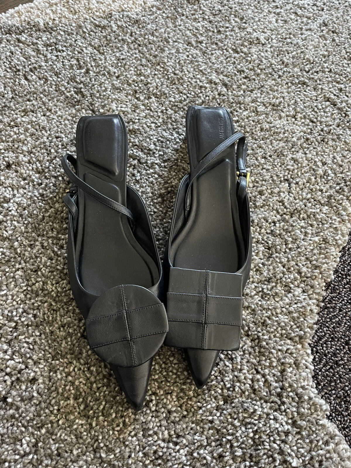 Jacquemus — Jacquemus Duelo Basses Leather Slingback Pump Women's Black 39