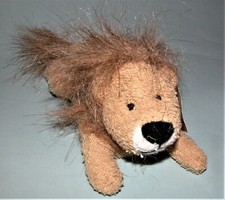 Russ Berrie plush lion Zulu 4162, terrycloth, NEW, white gift box, Jungle, 6 in