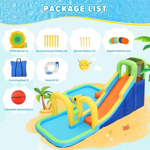 Water Slide with 480W Blower, Inflatable Bounce House for Kids, Jumping House~ - Picture 5 of 15