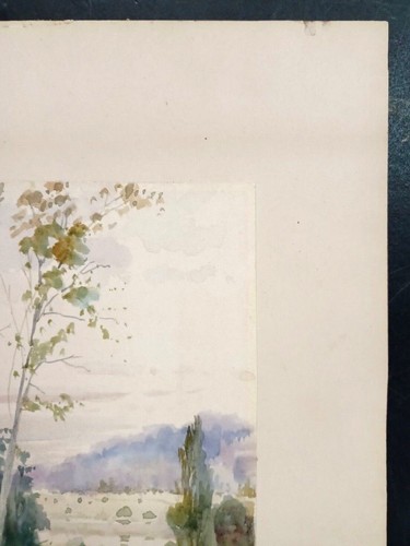 ANTIQUE LISTED AMERICAN PHILIP A BUTLER Sd ORIG WATERCOLOR LANDSCAPE with LAKE - Picture 6 of 9