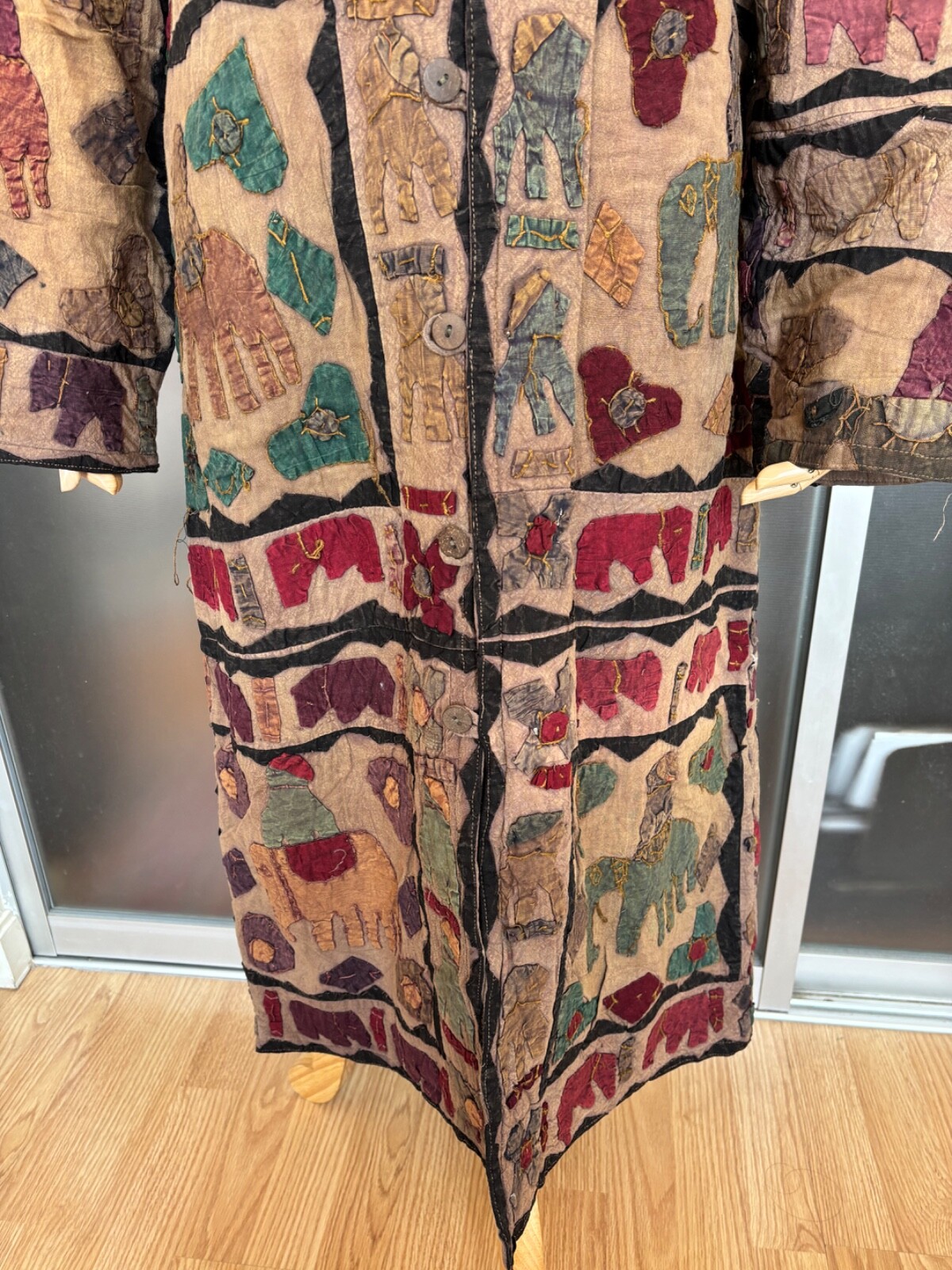 Vintage Indian Patchwork Handmade Elephant Long W… - image 3