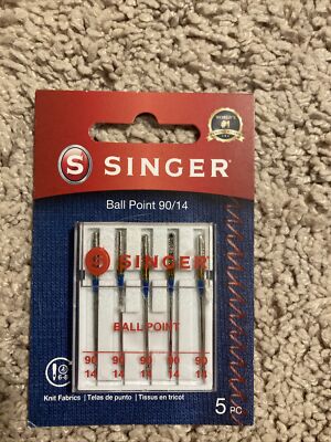 Singer Ball Point Sewing Machine (5-Pk) Singer Ball Point Sewing Machine Needles Size 90/14 04746 | eBay