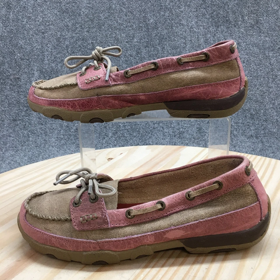 Zapatos Twisted X para mujer 7 M informales mocasines para conducir barco WDM0008 marrón rosa Foto 2 de 4
