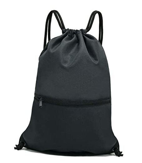 Drawstring Backpack Bag Sport Gym Sackpack Ablack