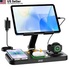 30W Charging Station for Apple Products, Foldable Wireless Charger with Black