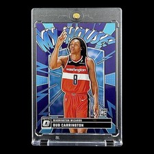 2024-25 Donruss Optic Blue Prizm Bub Carrington #8 Jersey Match Rookie Wizards