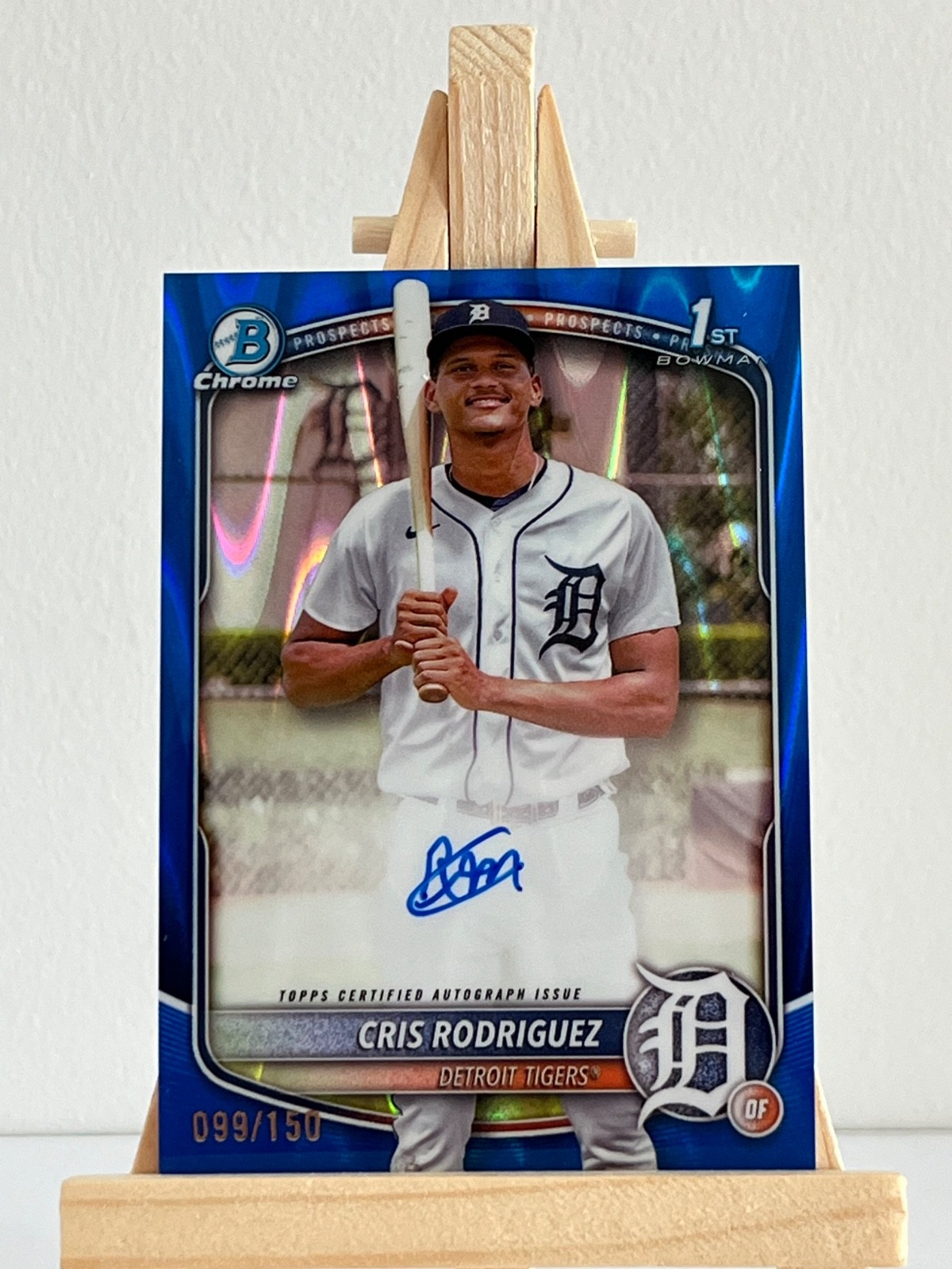 2025 Bowman Chrome Blue RayWave Refractor #CPA-CR Cris Rodriguez RC Auto /150