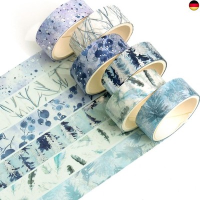 YUBX 6 Rollen Washi Tape Set, Masking Tape Goldene Foliendruck Dekoratives