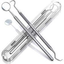 Dental Scraper Tool Set 2 Pcs with Mirror Plaque Tartar Remover Oral Care
