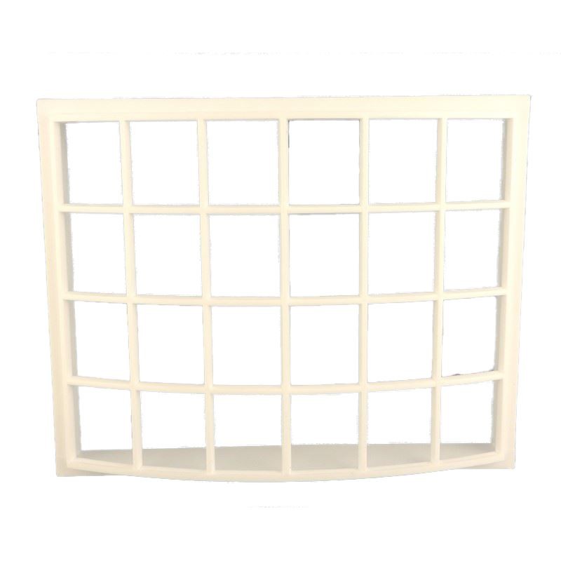 Melody Jane Dolls House White Plastic Georgian Bay Bow Window 24 Pane 1:24 Scale