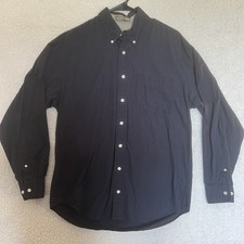 Haggar Generations Ultimate Shirt Blue Long Sleeve Button Down Mens Medium