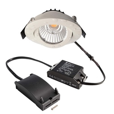 LED Einbau-Strahler DIONE IP44, Ø 8.2cm, 8.5W 4000K 800lm 36°, schwenkbar 30°, Q