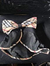 bburberry pattern plaid check bucket hat with bow