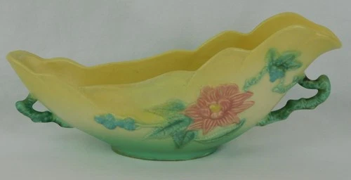1949 Hull Pottery WOODLAND MATTE PLANTER 19-10½ Yellow Window Ohio