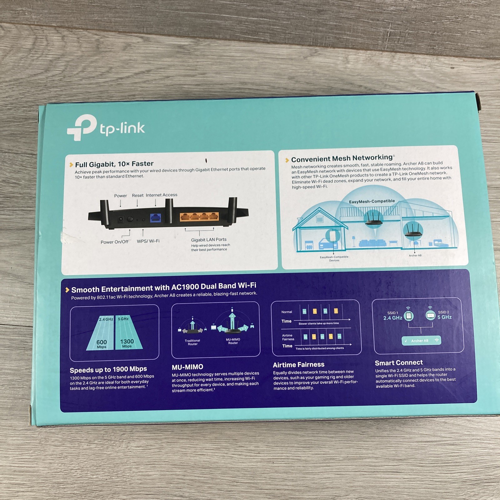 TP-Link AC1900 Smart WiFi Router (Archer A8) With Power Supply Bundle