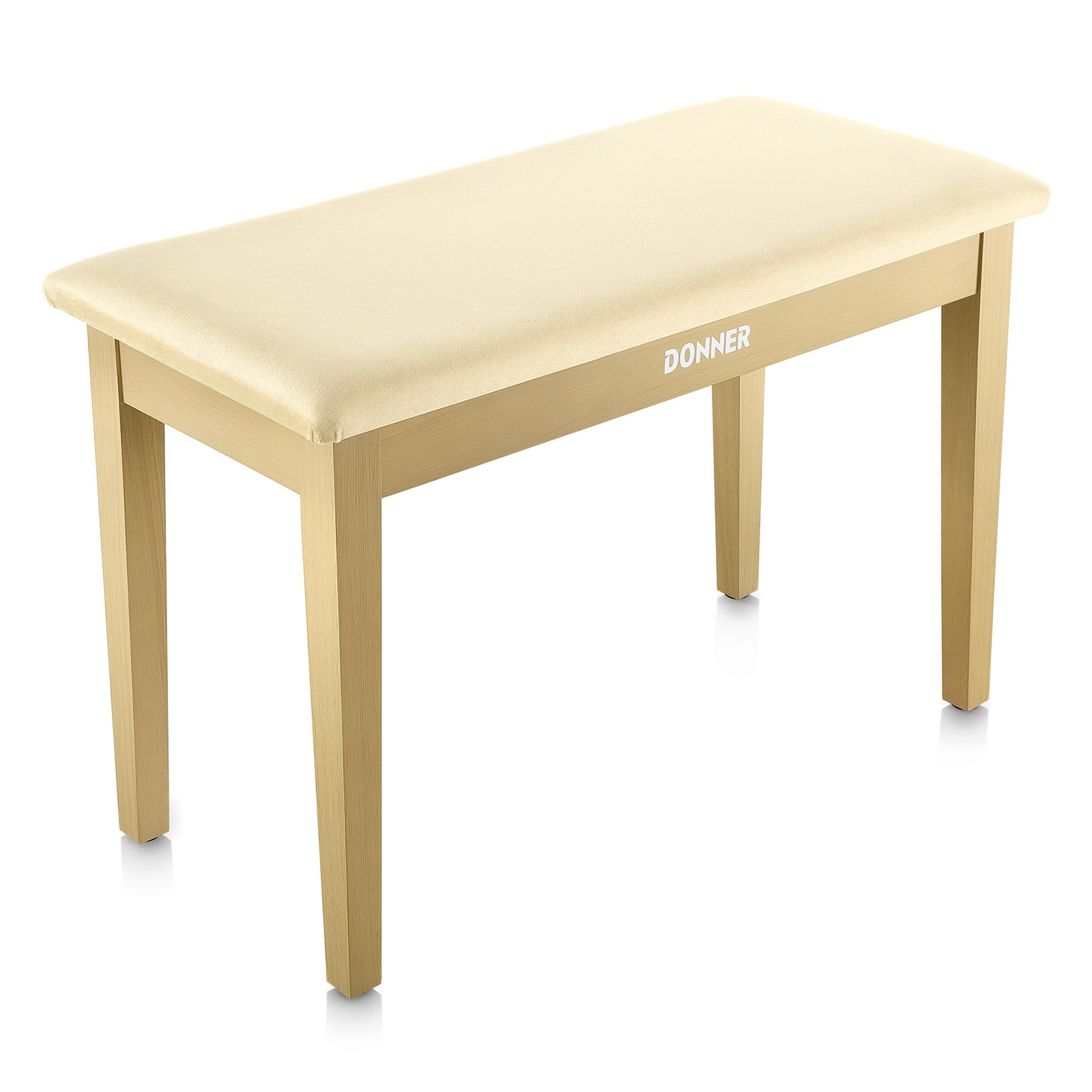 Donner Duet Panca Tastiera Pianoforte con Libreria Portaoggetti Legno Massello Beige foto 2