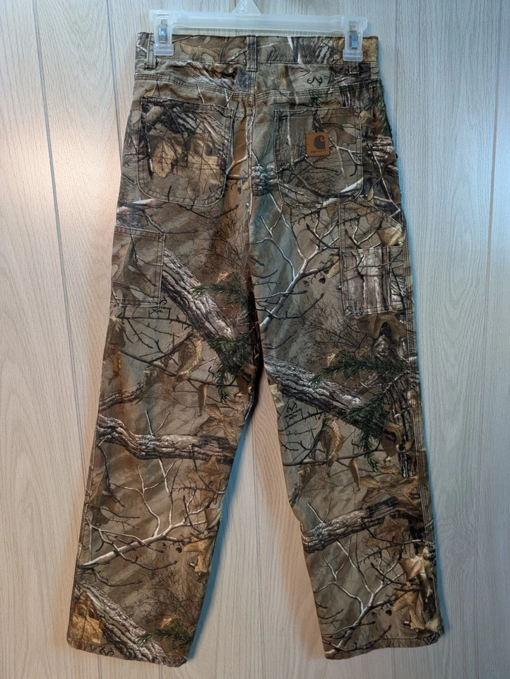 Carhartt Camouflage Pants Boys Size 14 Straight Leg Realtree Hunting Camo - Image 4 of 4