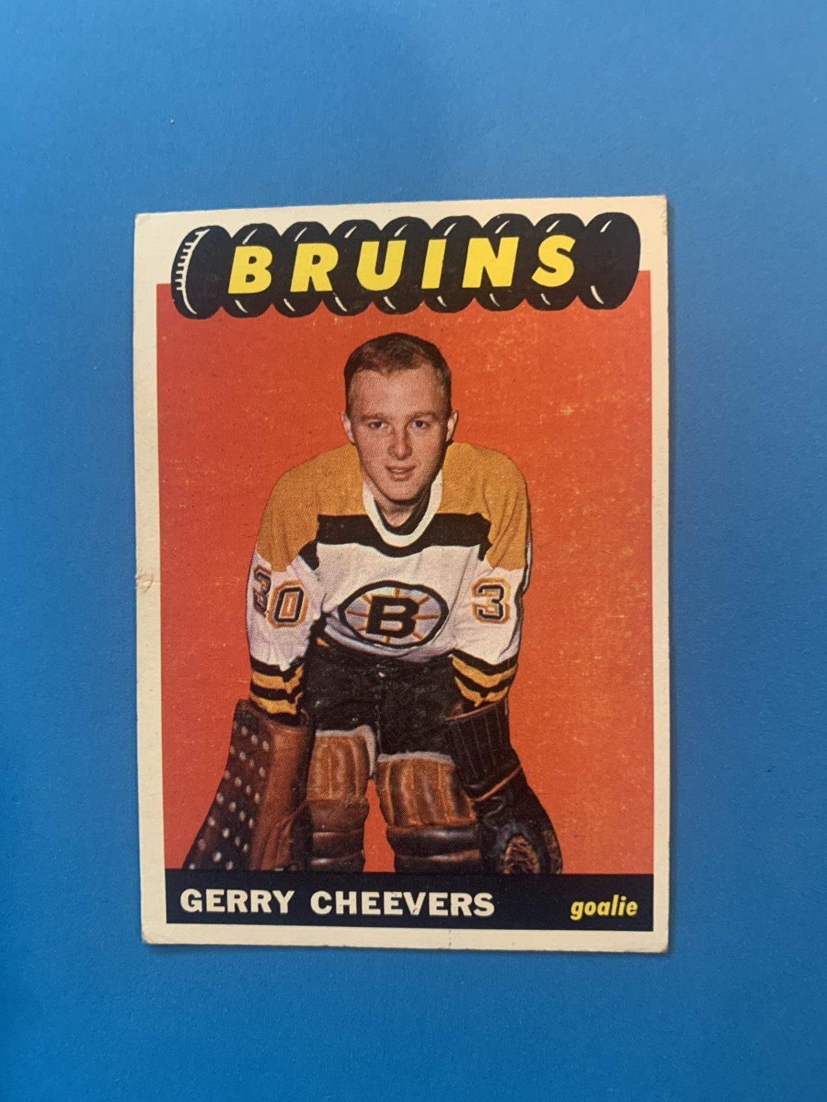 65/66 Topps #31 Gerry Cheevers Boston Bruins RC HOF EX-NM