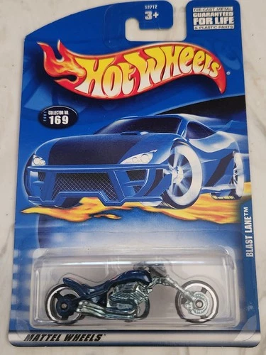 VINTAGE "HOT WHEELS" BLAST LANE MOTORCYCLE " A RARITY " COOL BLUE COLOR & DECAL