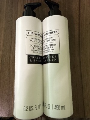 2x Crabtree & Evelyn The Gardeners Lotion 15.2Oz Herbal Renewal LARGE Bottles